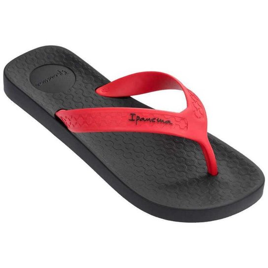 CHINELO IPANEMA ANATÔMICA PRETO COM VERMELHO 25122 - GRENDENE - Preto Menor preço em CHINELO IPANEMA ANATÔMICA PRETO COM VERMELHO 25122 - GRENDENE - Preto