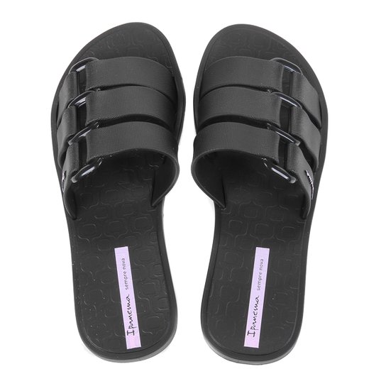 Chinelo Ipanema Slide Bold Feminino - Preto Menor preço em Chinelo Ipanema Slide Bold Feminino - Preto