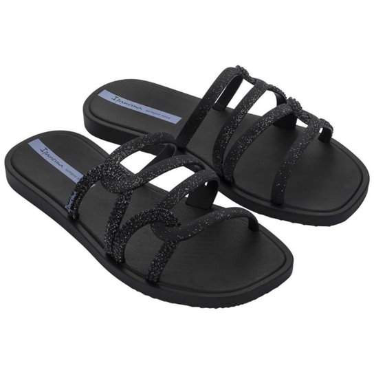 Chinelo Ipanema Solar Slide c/ Glitter R.26981 - Preto Menor preço em Chinelo Ipanema Solar Slide c/ Glitter R.26981 - Preto