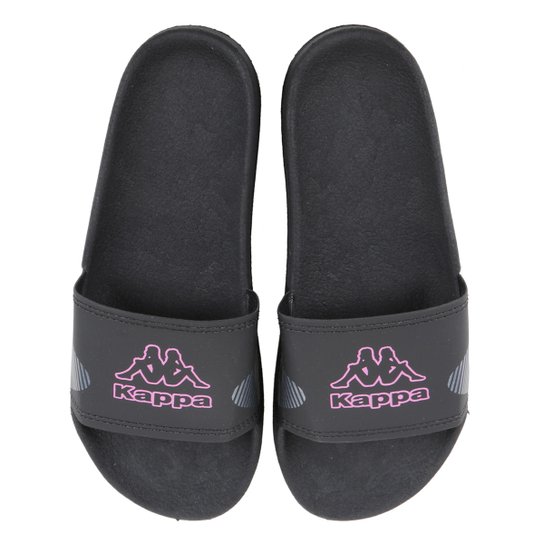 Chinelo Kappa Jump Feminino Preto+Pink Netshoes