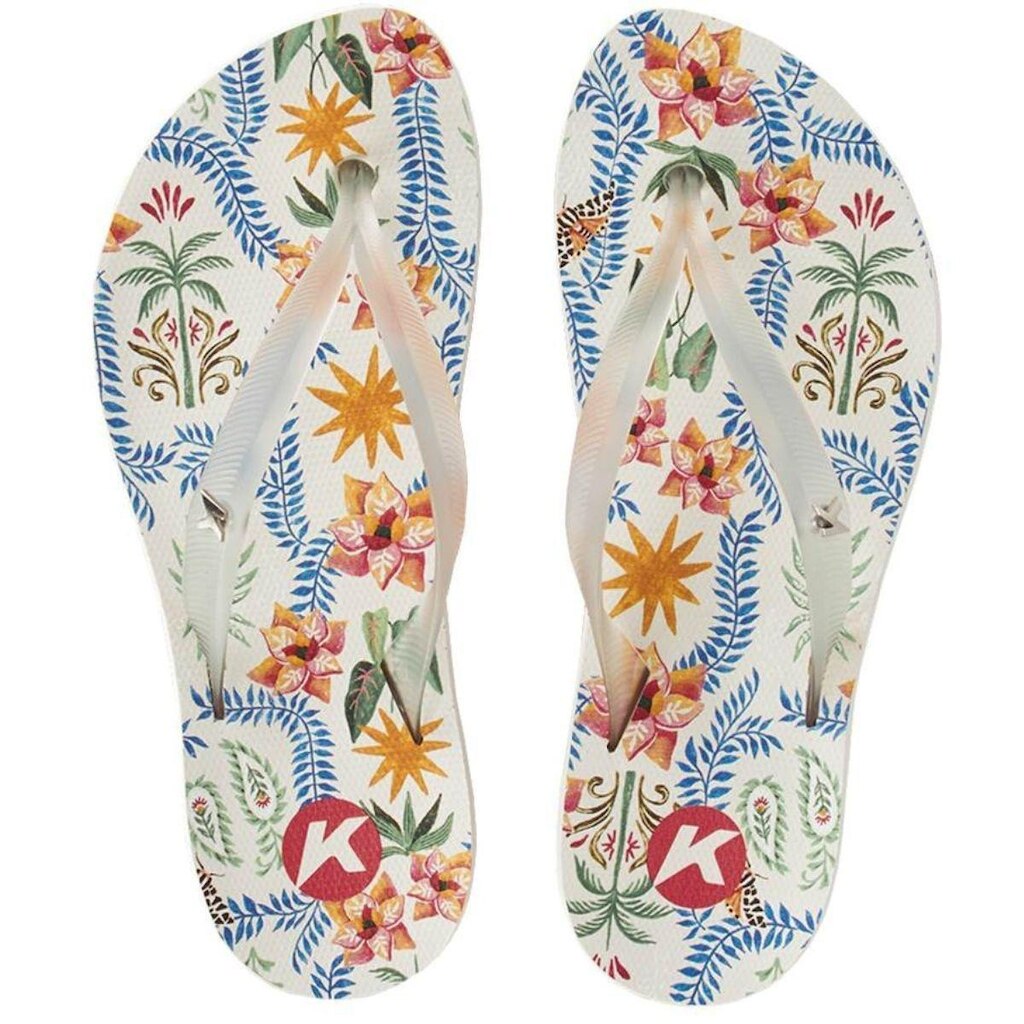 Chinelo Kenner Ibiza Floral Estrela Feminino - Branco e Rosa - 36