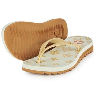 Chinelo Kenner Ibiza Geopeixe Feminino - Branco e Dourado - 34