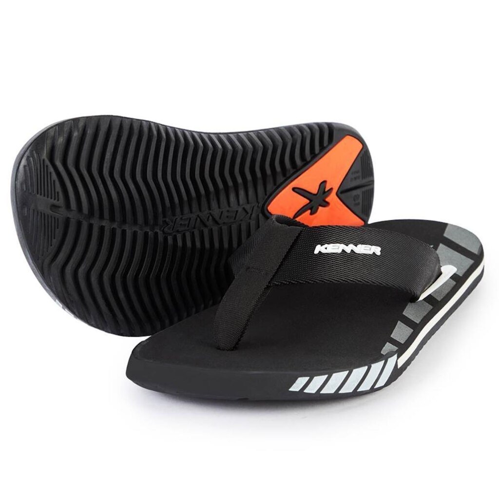 Chinelo Kenner Kick S Up Masculino - Preto e Branco - 42