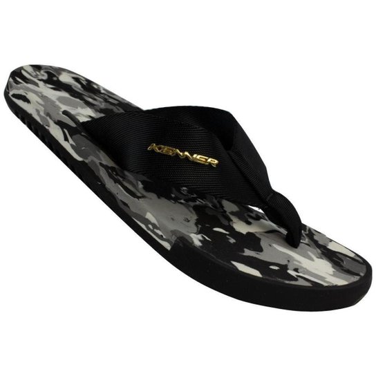 Chinelo Kenner Kick.S All Flakes Masculino - Preto Menor preço em Chinelo Kenner Kick.S All Flakes Masculino - Preto