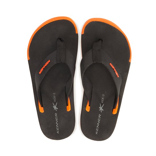 Chinelo Kenner Kick.S Line Black Masculino - Laranja+Preto é ruim? Chinelo Kenner Kick.S Line Black Masculino - Laranja+Preto é boa?