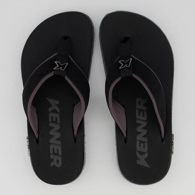 Chinelo Kenner Kivah Cushy Preto e Cinza