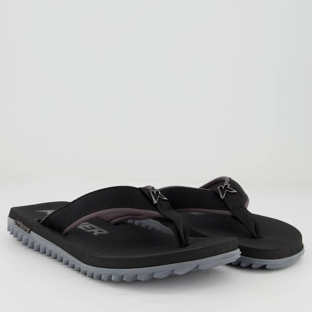 Chinelo Kenner Kivah Cushy Preto e Cinza