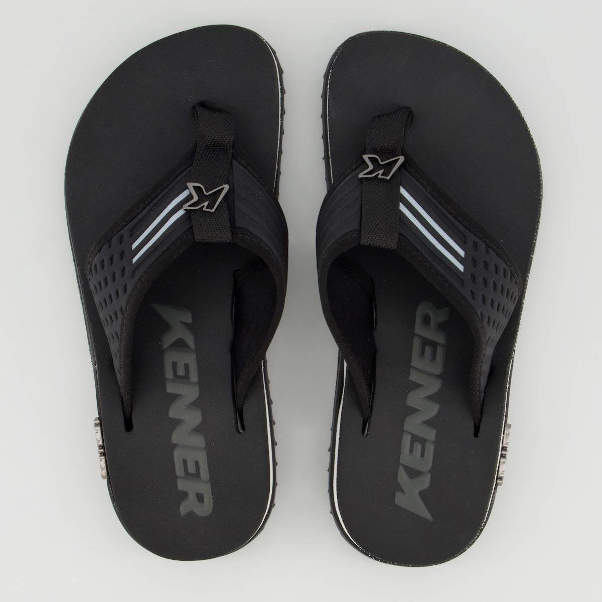 Chinelo Kenner Kivah Dots Preto e Branco