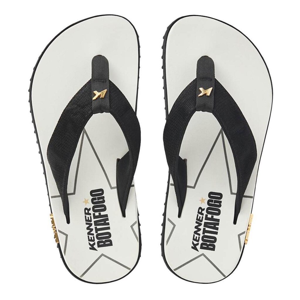 Chinelo Kenner Kivah Line Botafogo Masculino - Branco e Preto - 43