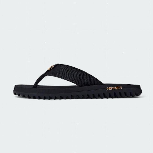 Chinelo Kenner Kivah Preto e Dourado