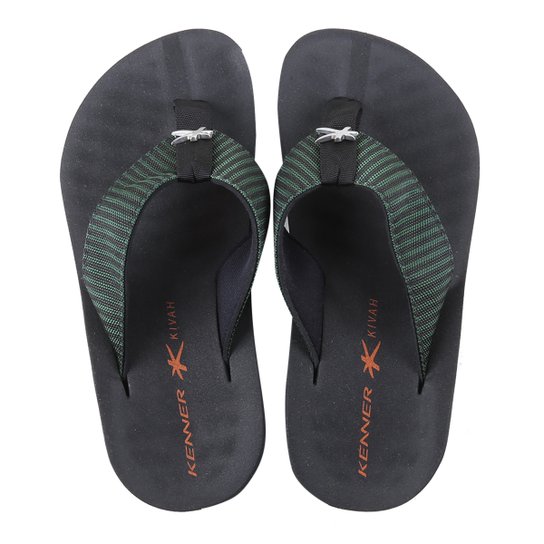 Chinelo Kenner Kivah TKS Drop Stripes Masculino - Verde+Preto Menor preço em Chinelo Kenner Kivah TKS Drop Stripes Masculino - Verde+Preto
