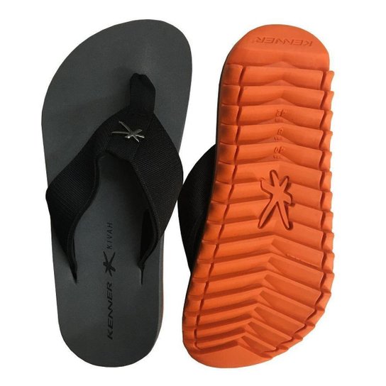 Chinelo Kenner Kivah Uml New E Id TKS - Cinza+Laranja Menor preço em Chinelo Kenner Kivah Uml New E Id TKS - Cinza+Laranja