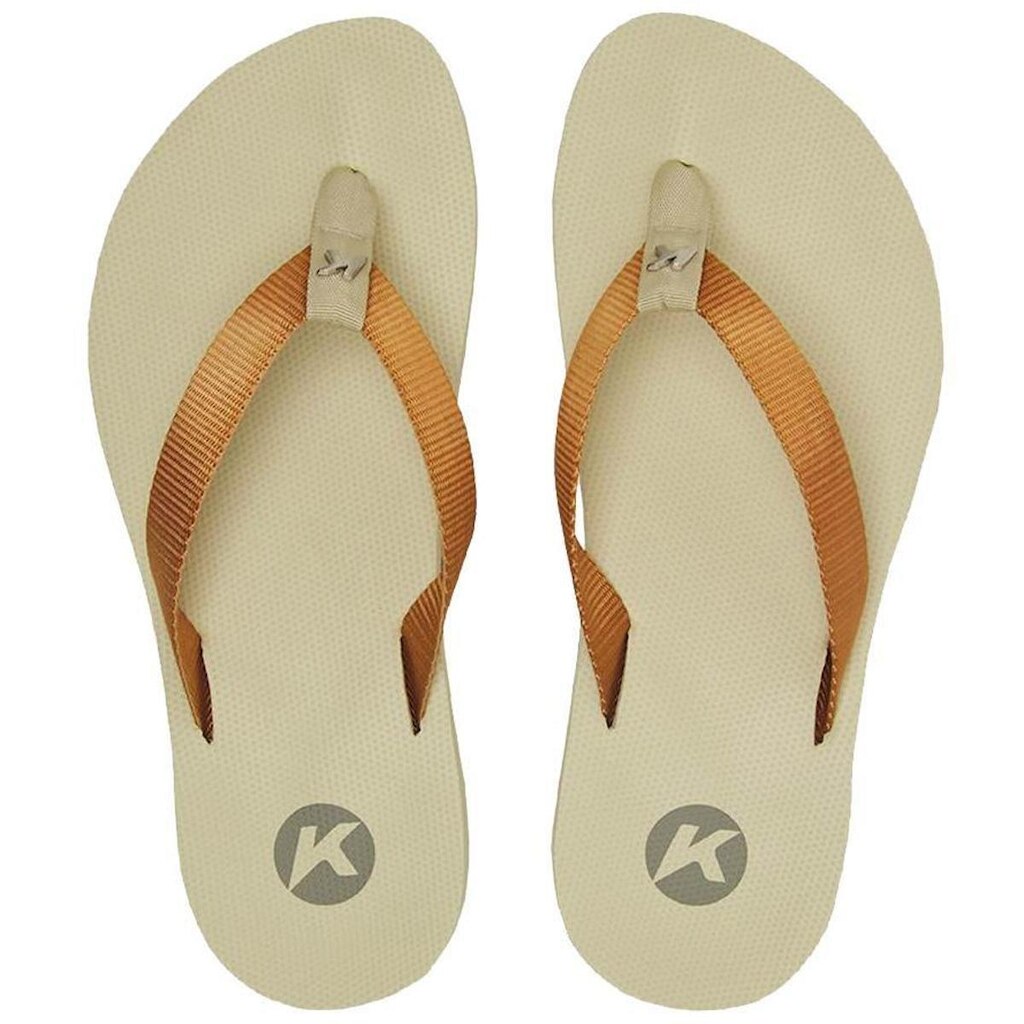 Chinelo Kenner Kyra Slim Feminino - Branco e Bege - 34