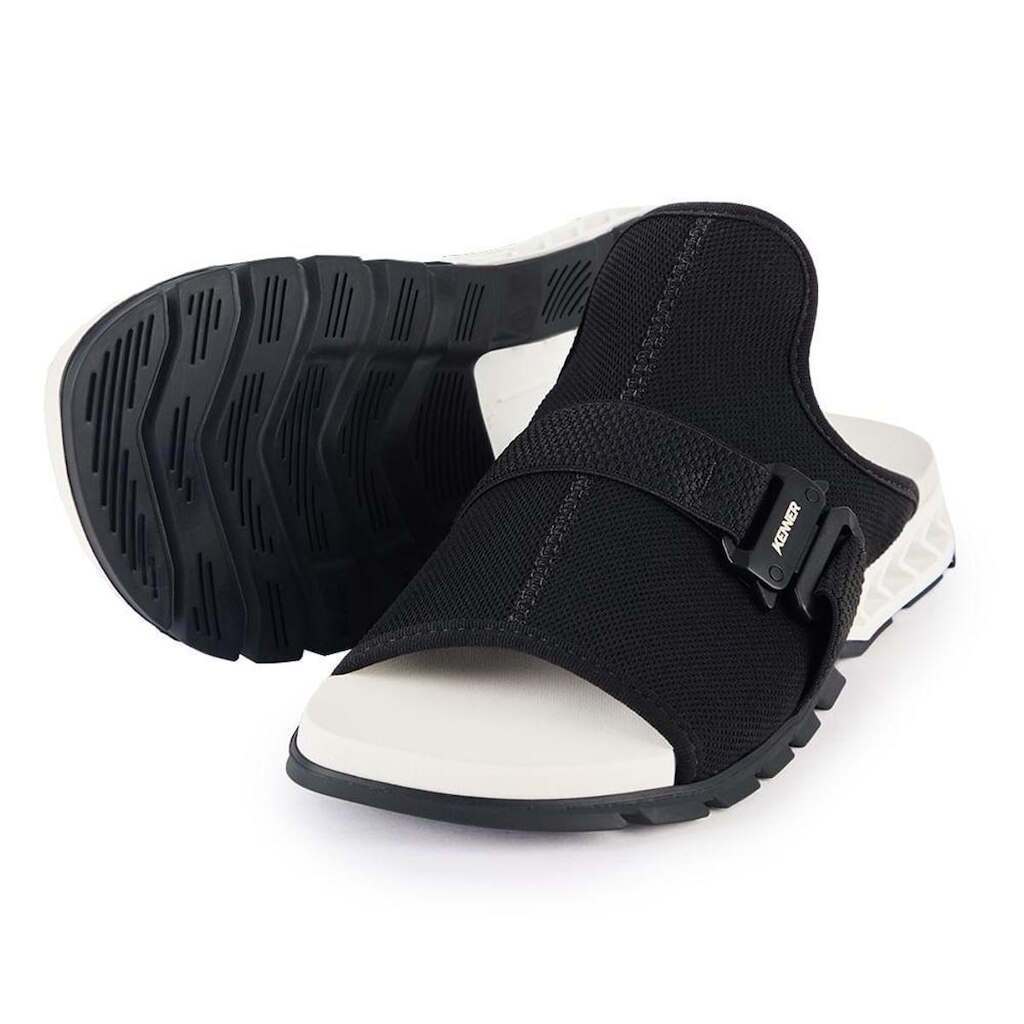 Chinelo Kenner Rakka Akyo Slide Masculino Branco e Preto