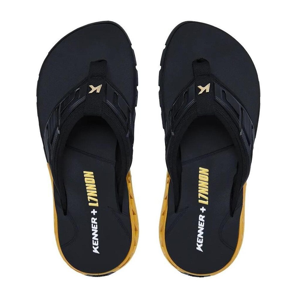Chinelo Kenner Rakka Full Force L7 Preto / Dourado