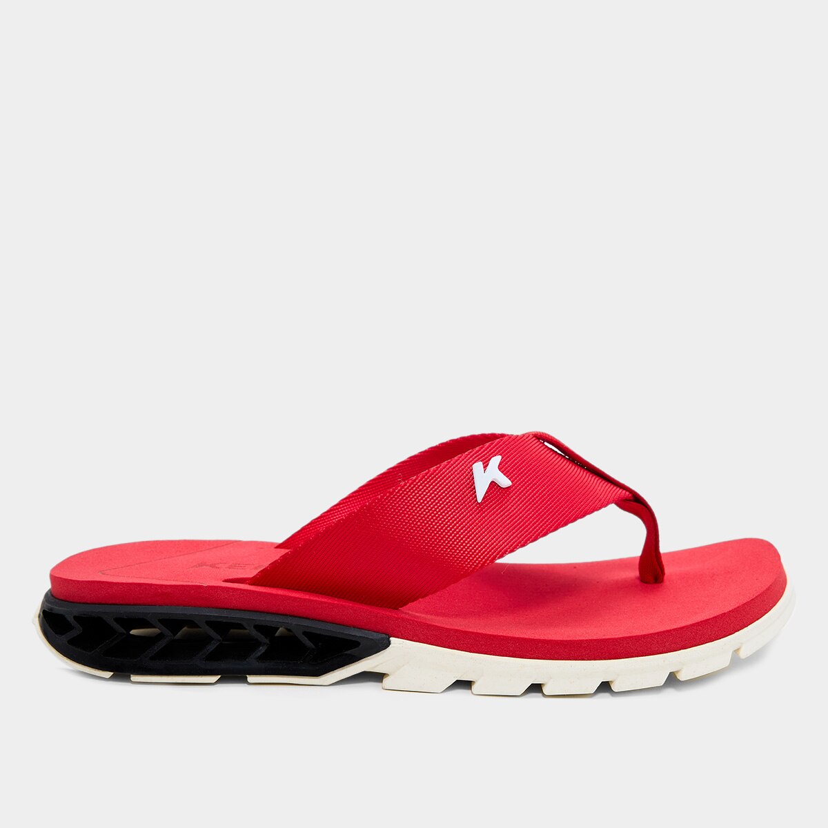 Chinelo Kenner Rakka Unissex Branco Vermelho
