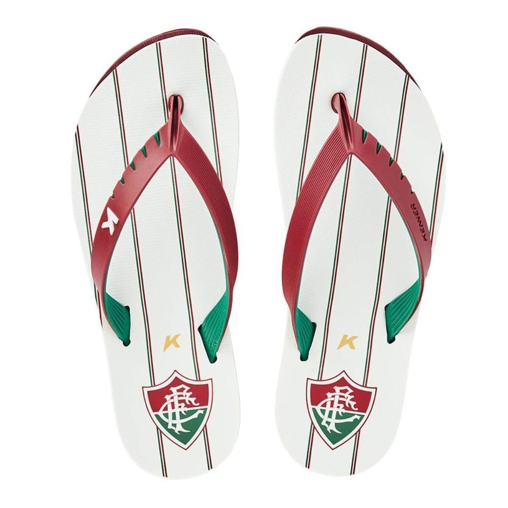 Chinelo Kenner Red Times Fluminense Masculino - Vermelho e Verde - 36/37