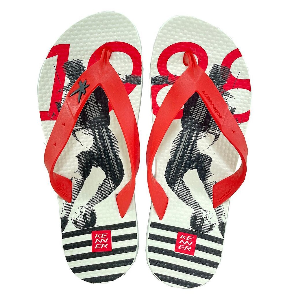 Chinelo Kenner Summer Since Masculino - Branco e Vermelho - 39