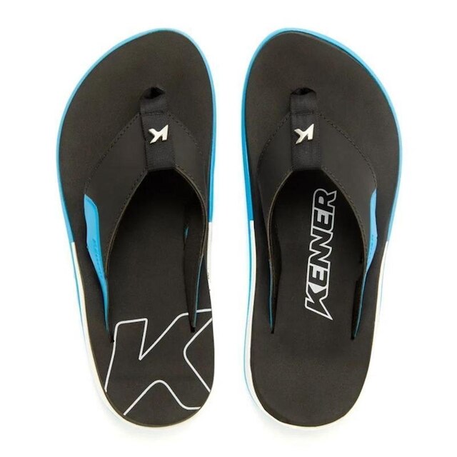 Chinelo Kenner X Gel Preto e Azul