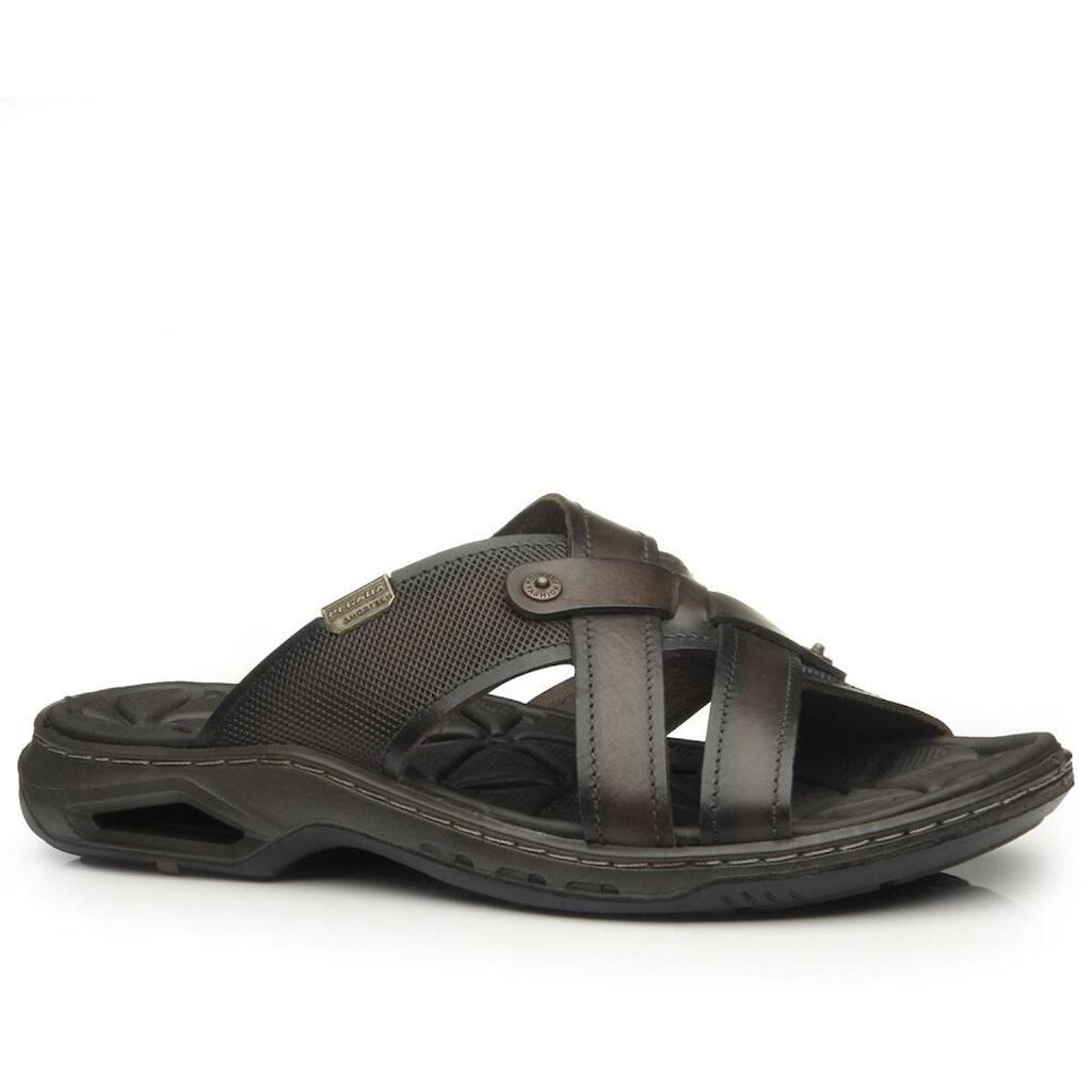 Chinelo Masc Pegada Couro Anilina Cravo 133202-03