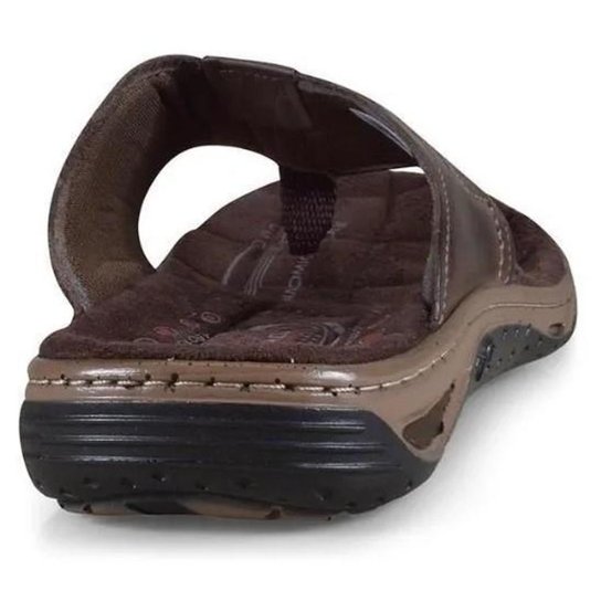 Chinelo Masculino Amortecedor Couro de Dedo Pegada 131663