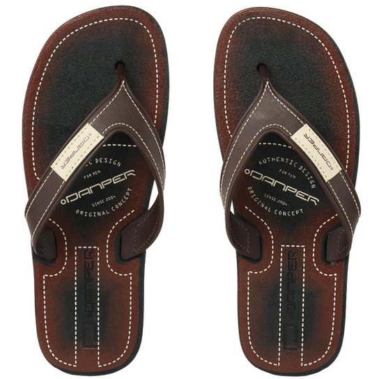 Chinelo Masculino Básico Danper Masculino - Marrom Menor preço em Chinelo Masculino Básico Danper Masculino - Marrom