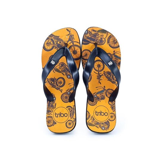 Chinelo Masculino Borracha Estampado Confortável Praia - Amarelo Menor preço em Chinelo Masculino Borracha Estampado Confortável Praia - Amarelo