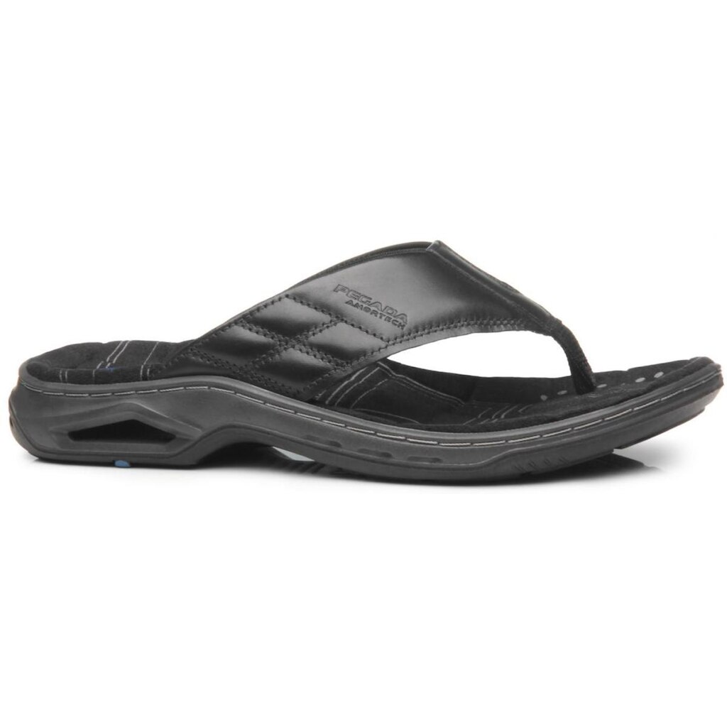 Chinelo Masculino Casual Pegada Couro Conforto Leve Macio