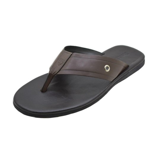 Chinelo Masculino Clássica em Couro Rovetto Cartagena - Café Menor preço em Chinelo Masculino Clássica em Couro Rovetto Cartagena - Café