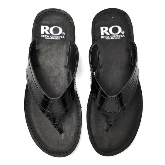 Chinelo Masculino Couro Dia a Dia Confortável Casual - Preto Menor preço em Chinelo Masculino Couro Dia a Dia Confortável Casual - Preto