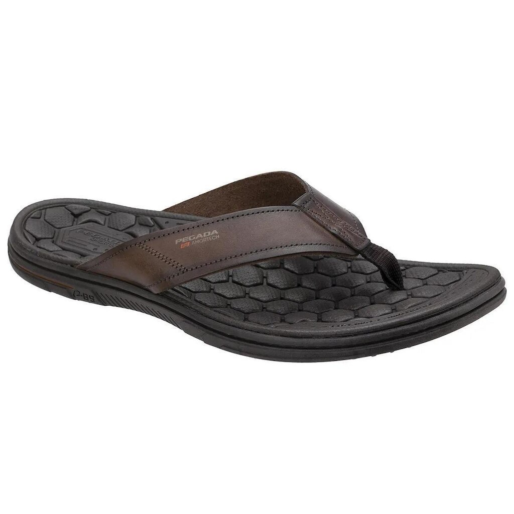 Chinelo Masculino Couro Pegada Numeracao Especial 45 Até 48