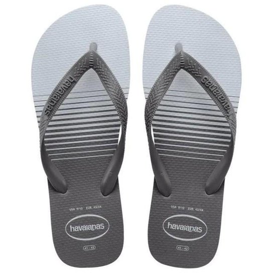 Chinelo Masculino Dedo Borracha Havaianas Top Basic - Cinza Menor preço em Chinelo Masculino Dedo Borracha Havaianas Top Basic - Cinza