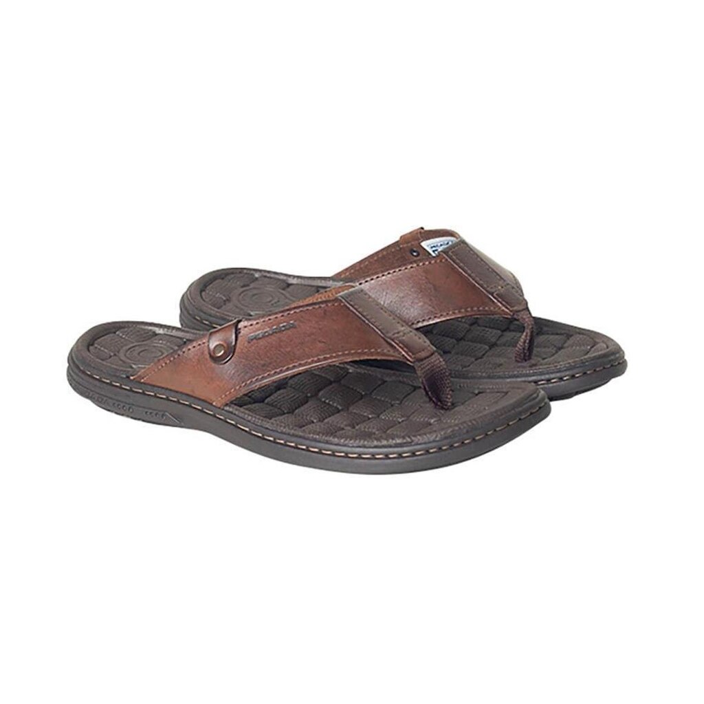Chinelo Masculino Dedo Em Couro Pegada Marrom