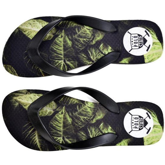 Chinelo Masculino Estampado Borracha Verão Casual Conforto - Verde e Preto Menor preço em Chinelo Masculino Estampado Borracha Verão Casual Conforto - Verde e Preto