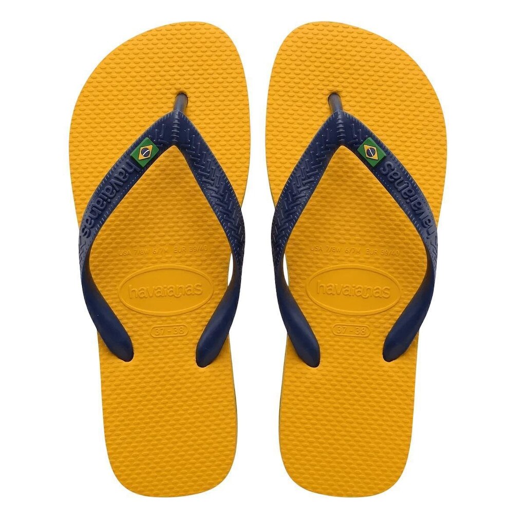 Chinelo Masculino Havaianas Brasil Logo Amarelo