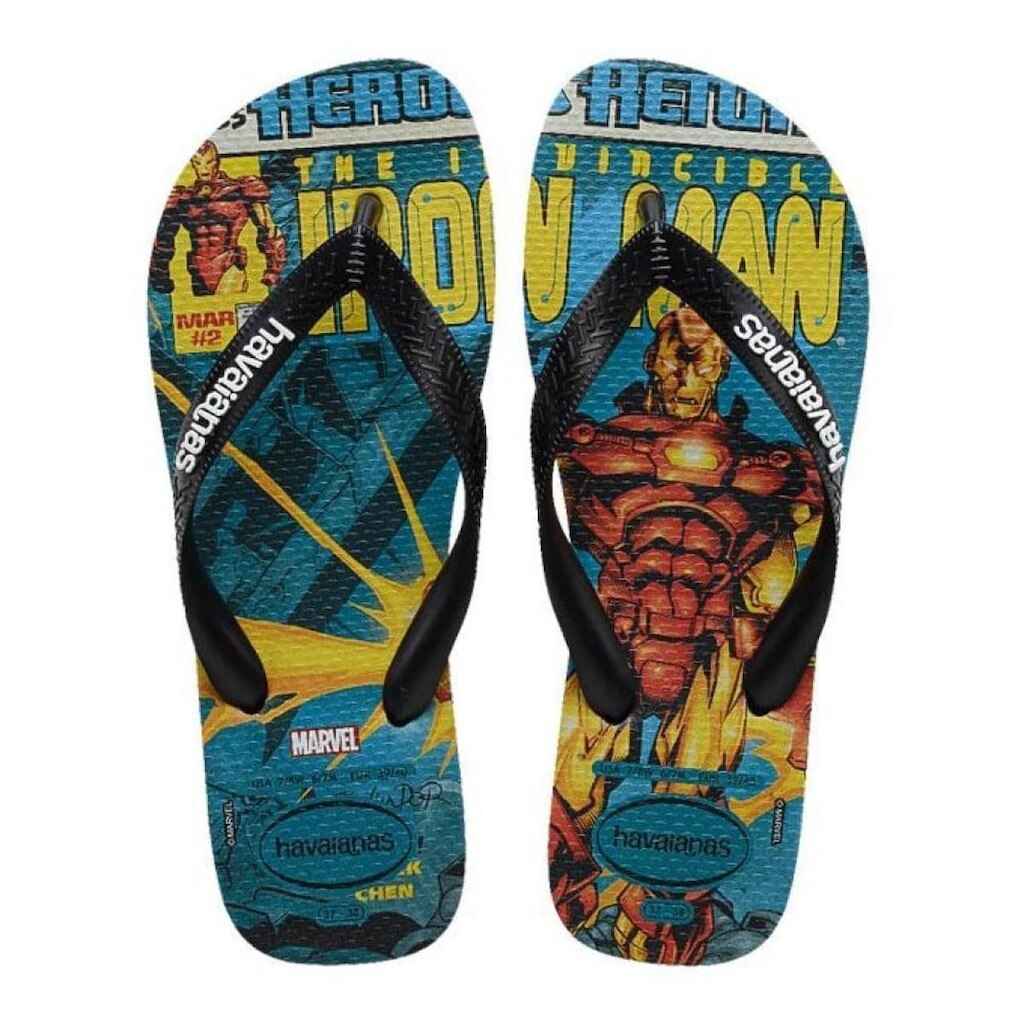 Chinelo Masculino Havaianas Marvel Homem De Ferro Verde