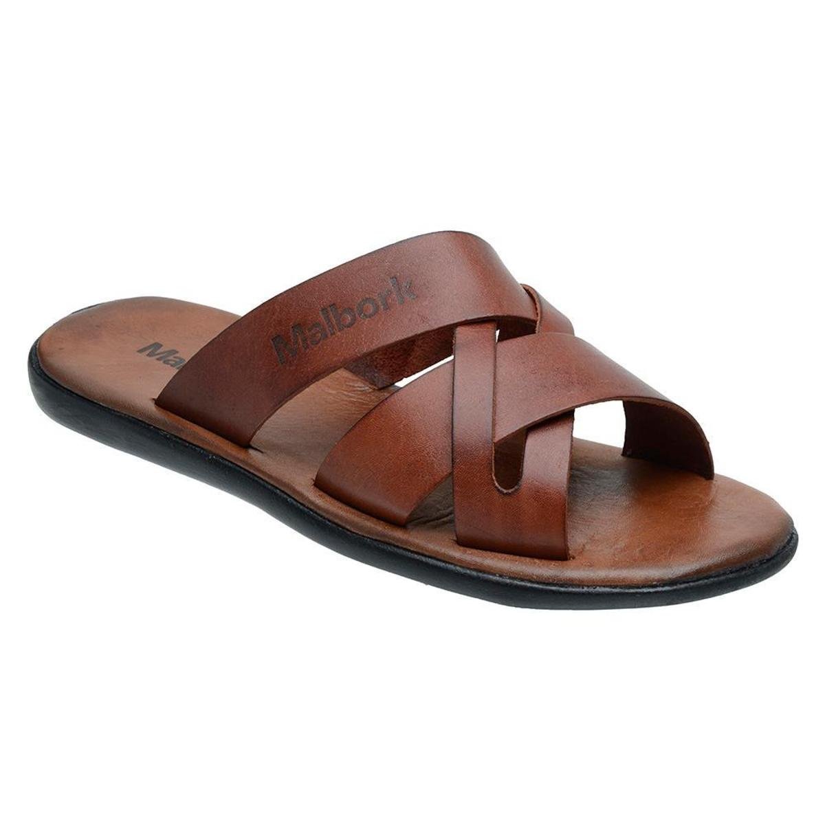 Chinelo Masculino Malbork Couro Pinhão Palmilha De Couro 490 Menor preço em Chinelo Masculino Malbork Couro Pinhão Palmilha De Couro 490