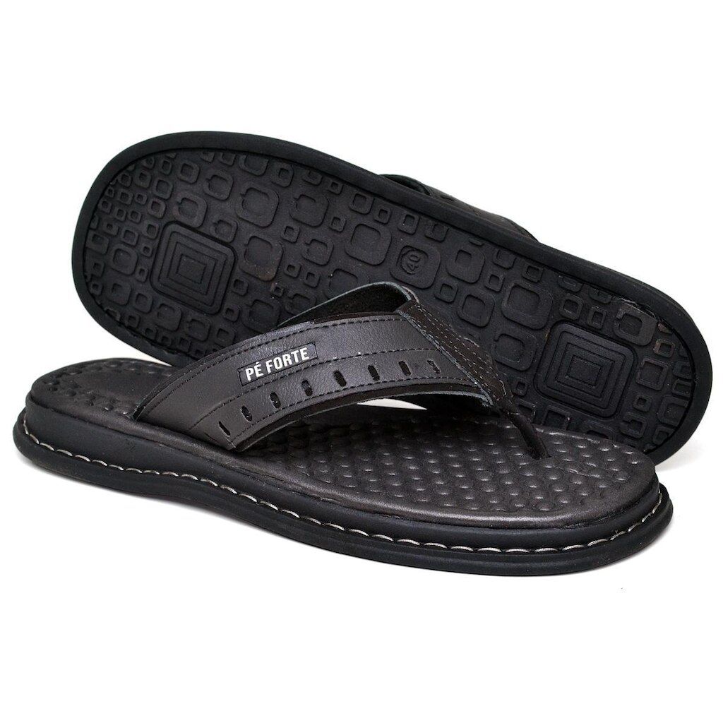Chinelo Masculino Ortopédico Anatômico em Couro