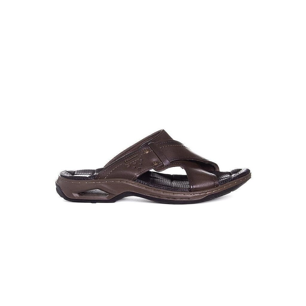 Chinelo Masculino Pegada Amortech Couro Cravo