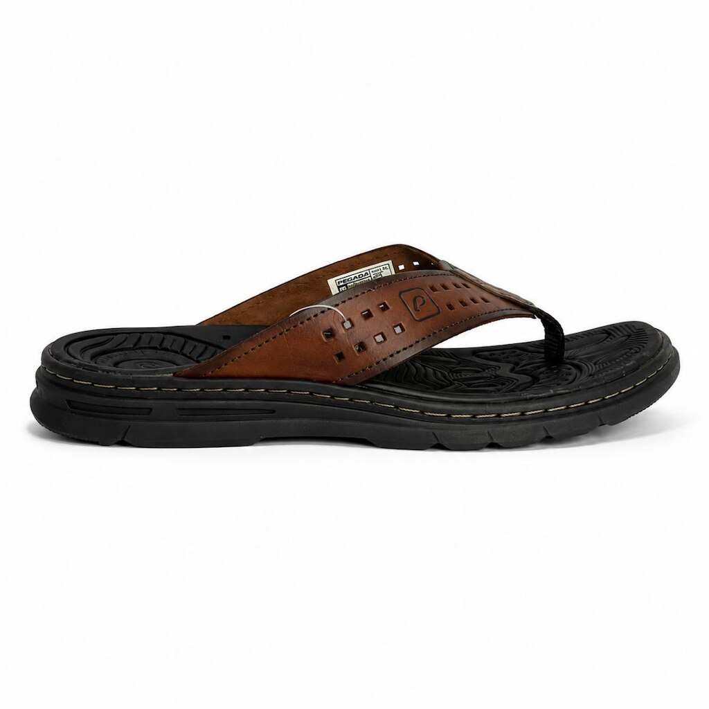 Chinelo Masculino Pegada Couro Amortech Conforto