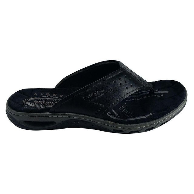 Chinelo Masculino Pegada de Dedo em Couro Legitimo Original - Preto Menor preço em Chinelo Masculino Pegada de Dedo em Couro Legitimo Original - Preto