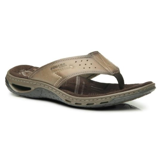 Chinelo Masculino Pegada em Couro 131663 - Marrom Escuro Menor preço em Chinelo Masculino Pegada em Couro 131663 - Marrom Escuro