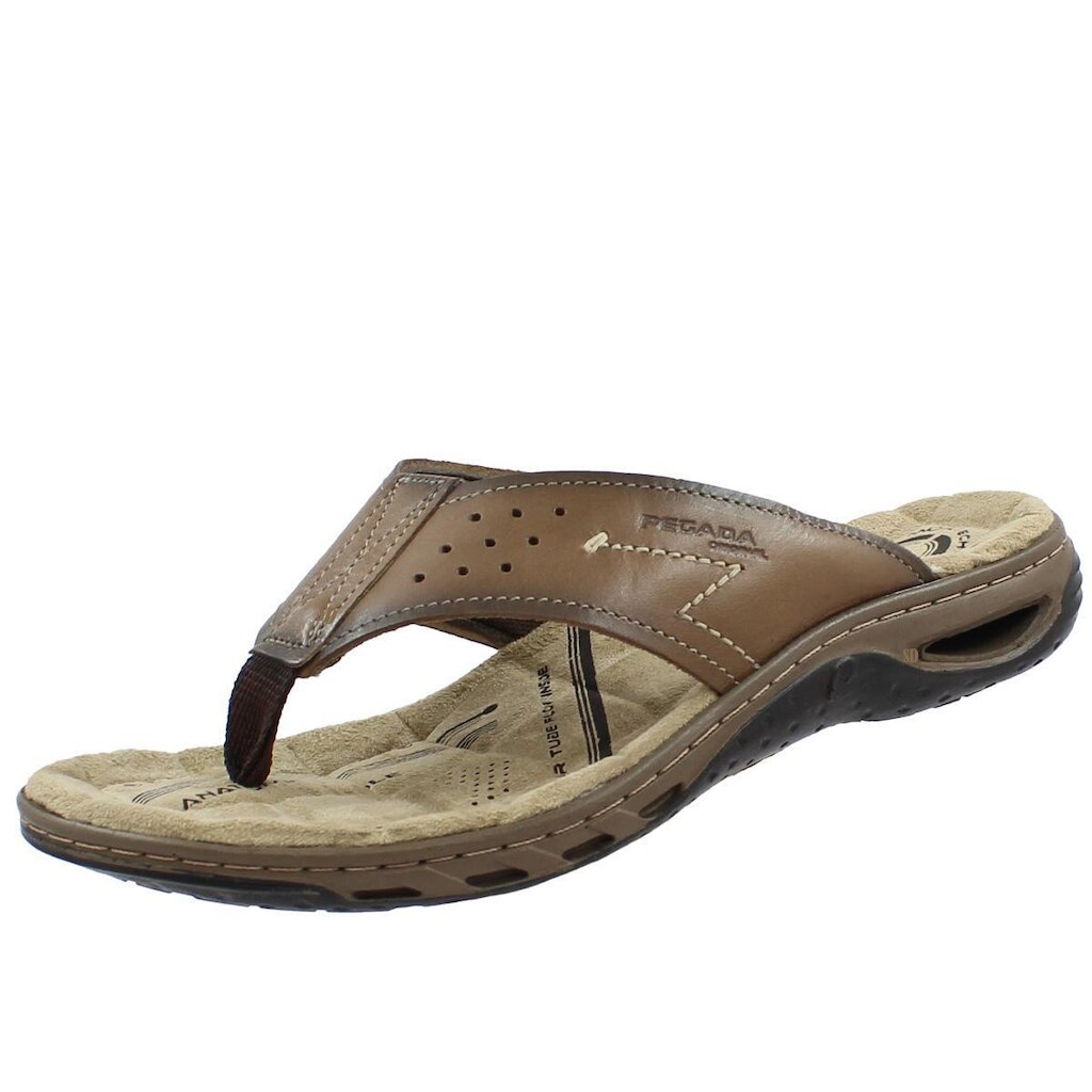 Chinelo Masculino Pegada Em Couro com sistema de amortecimento AMORTECH
