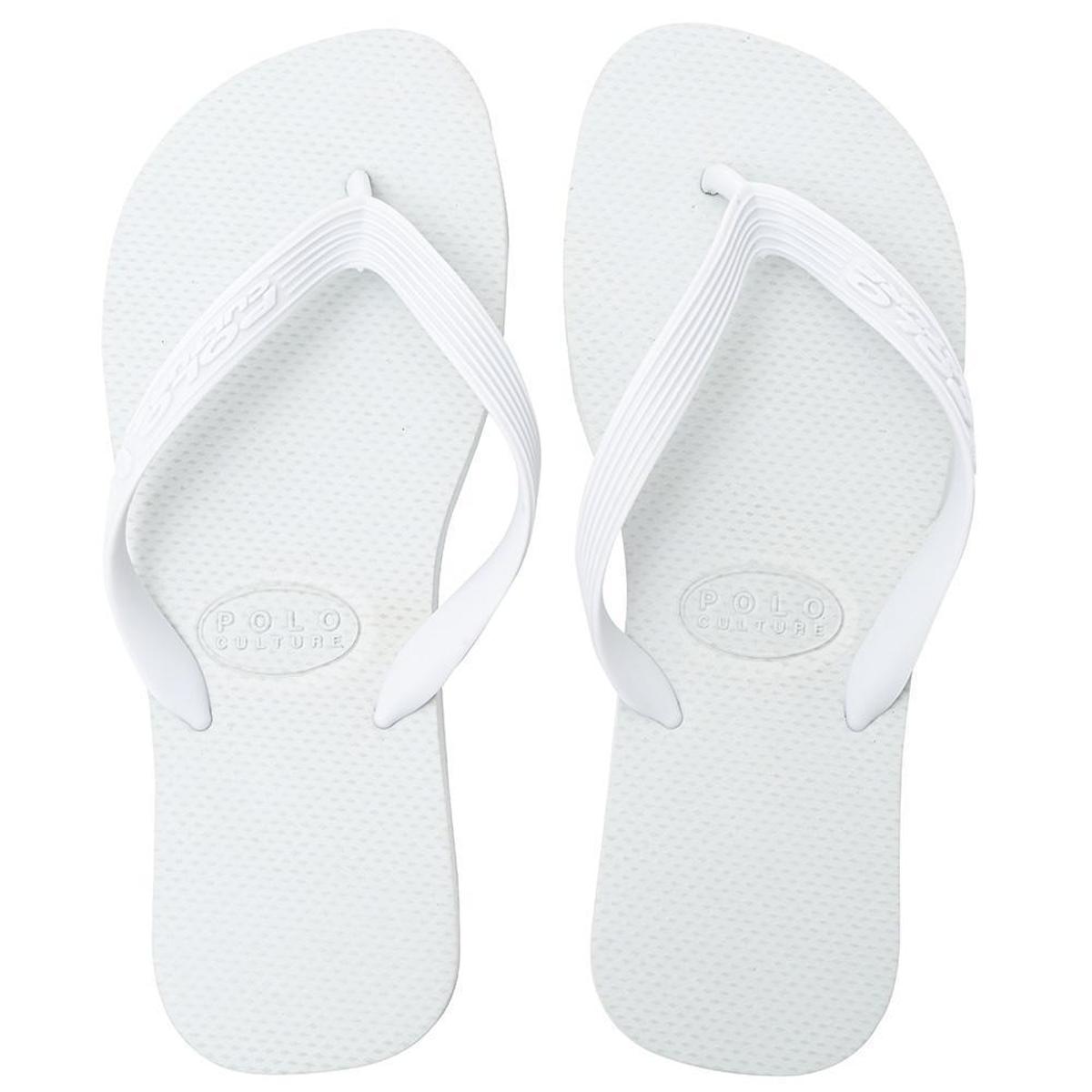 Chinelo Masculino Praia Piscina Borracha Flexível Casual - Branco | Netshoes