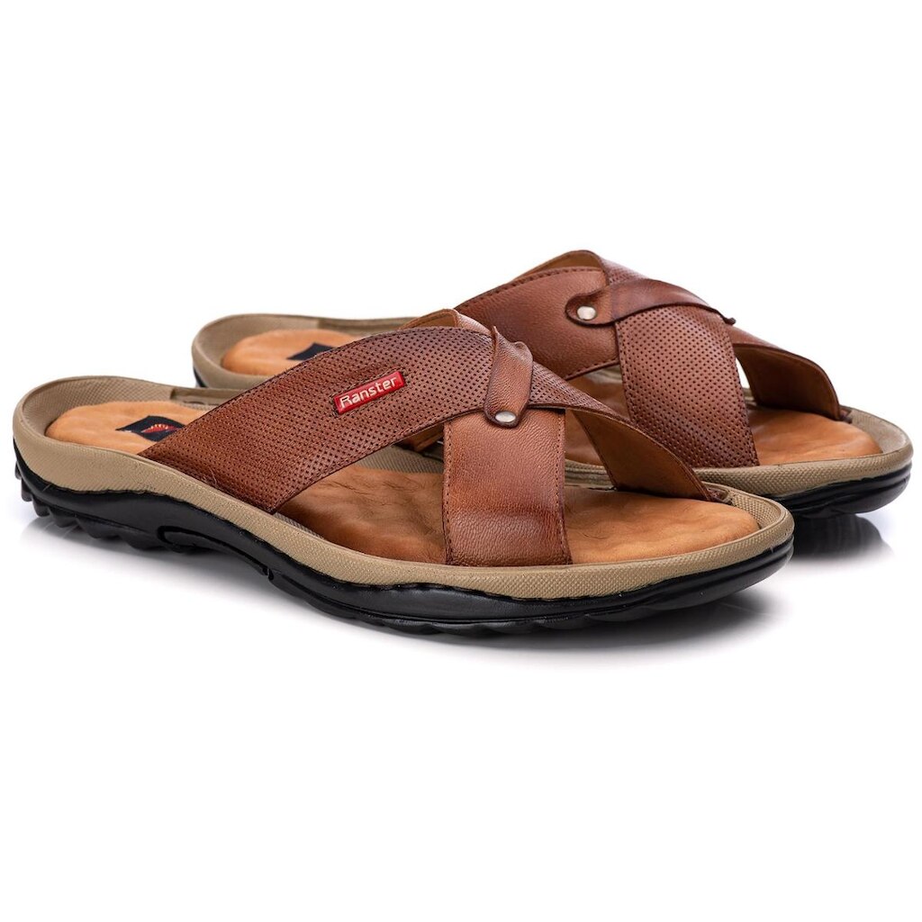 Chinelo Masculino Ranster Couro Legítimo Confortável e Sofisticado – Estilo e Qualidade Artesanal