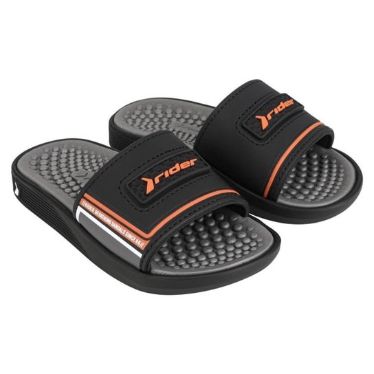 Chinelo Masculino Rider Pump Slide Massageador Macio - Preto/Verde - 45 - Cinza+Laranja Menor preço em Chinelo Masculino Rider Pump Slide Massageador Macio - Preto/Verde - 45 - Cinza+Laranja