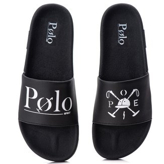 Chinelo Masculino Slide Polo Efect Sandália com sola macia e confortável