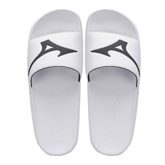 Chinelo Mizuno MZ Slide Basic Branco e Preto - Unissex 39/40