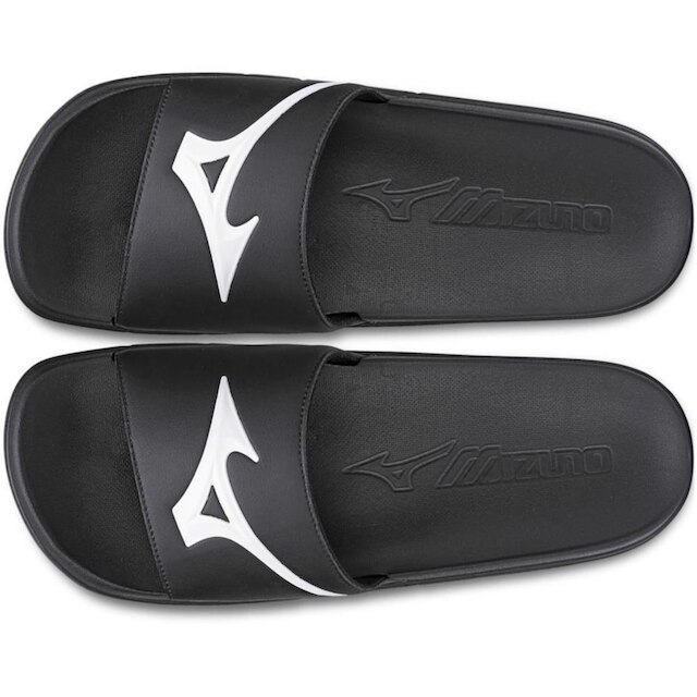 CHINELO MIZUNO MZ SLIDE BASIC PRETO BRANCO