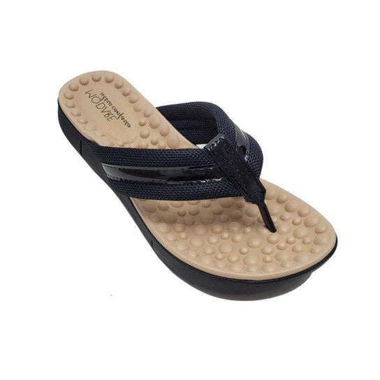 Chinelo Modare UltraConforto Feminino - Preto+Caqui Menor preço em Chinelo Modare UltraConforto Feminino - Preto+Caqui